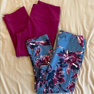 DSG Women's Track Pants & Joggers - Magenta and Floral Blue